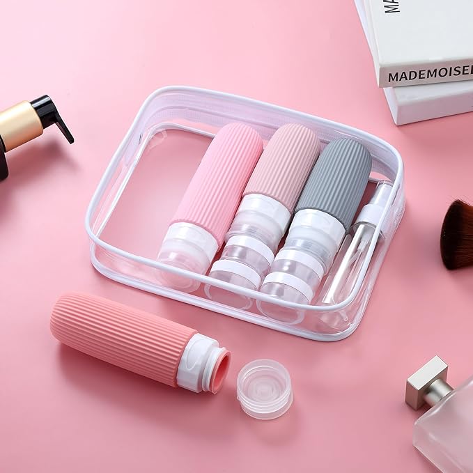 16 Pack Travel Bottles Set, TSA Approved Leak Proof Silicone Squeezable Containers for Toiletries, Refillable Travel Accessories for Conditioner, Shampoo, Lotion & Body Wash Accessories