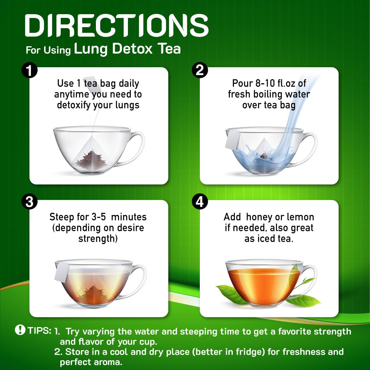 EVERLONG Lung Detox Tea – Mullein Tea with Thyme, Ginseng, Lungwort, Eucalyptus, Liquorice, Spearmint and Sage for Lung Cleanse and Respiratory Health – 14 Herbal Tea Bags, All Natural, Caffeine-Free