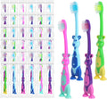 100 Pack Kids Toothbrush Bulk Soft Bristles Toddler Cute Toothbrush with Suction Cup, Includes Travel Covers, Individually Wrapped Toothbrushes for Kid Home School Daycare Camp (Kangaroo)