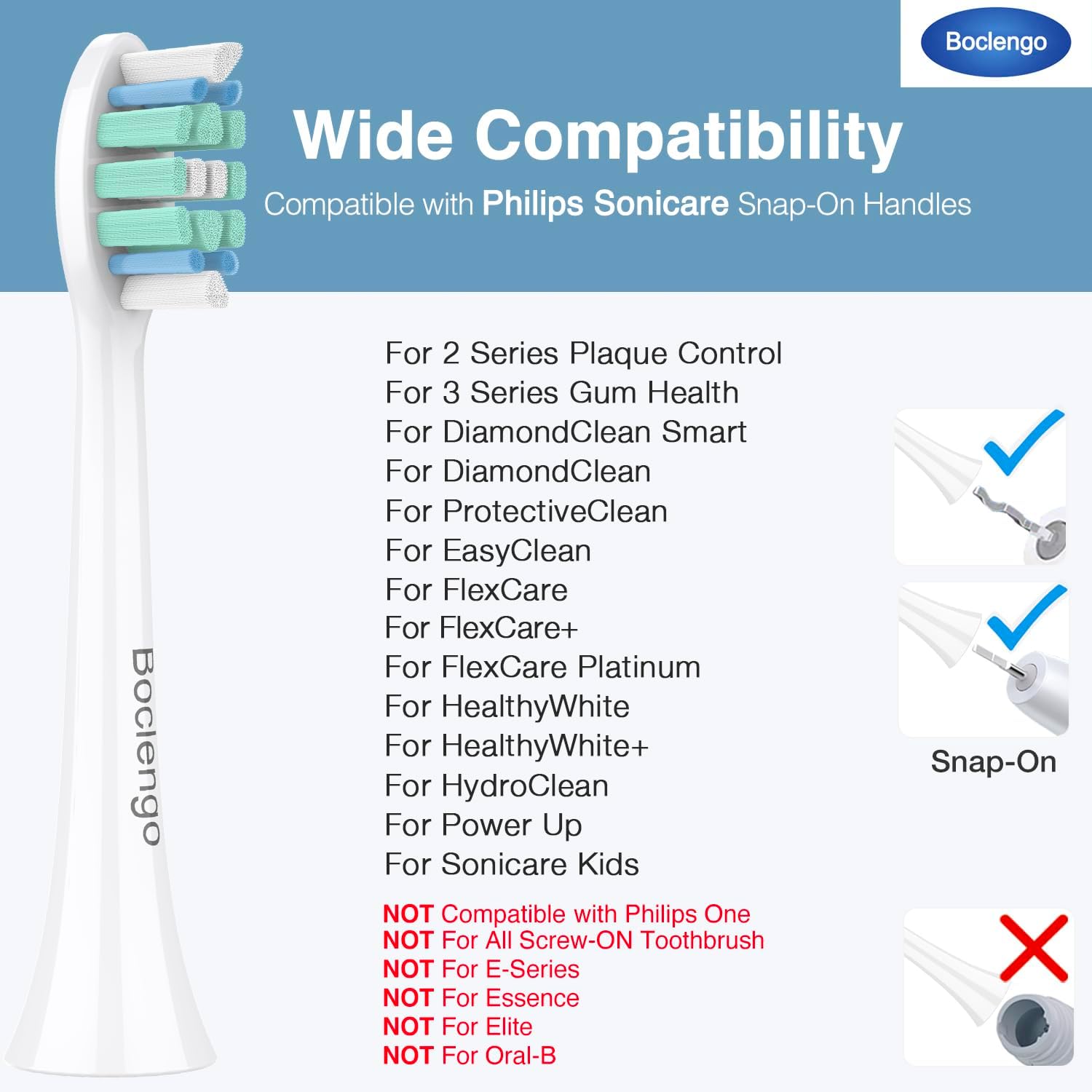Replacement Toothbrush Heads for Philips Sonicare Replacement Heads C2, Electric Replacement Brush Head Compatible with Phillips Sonicare C2,for Philips Sonic Care Electric Brush