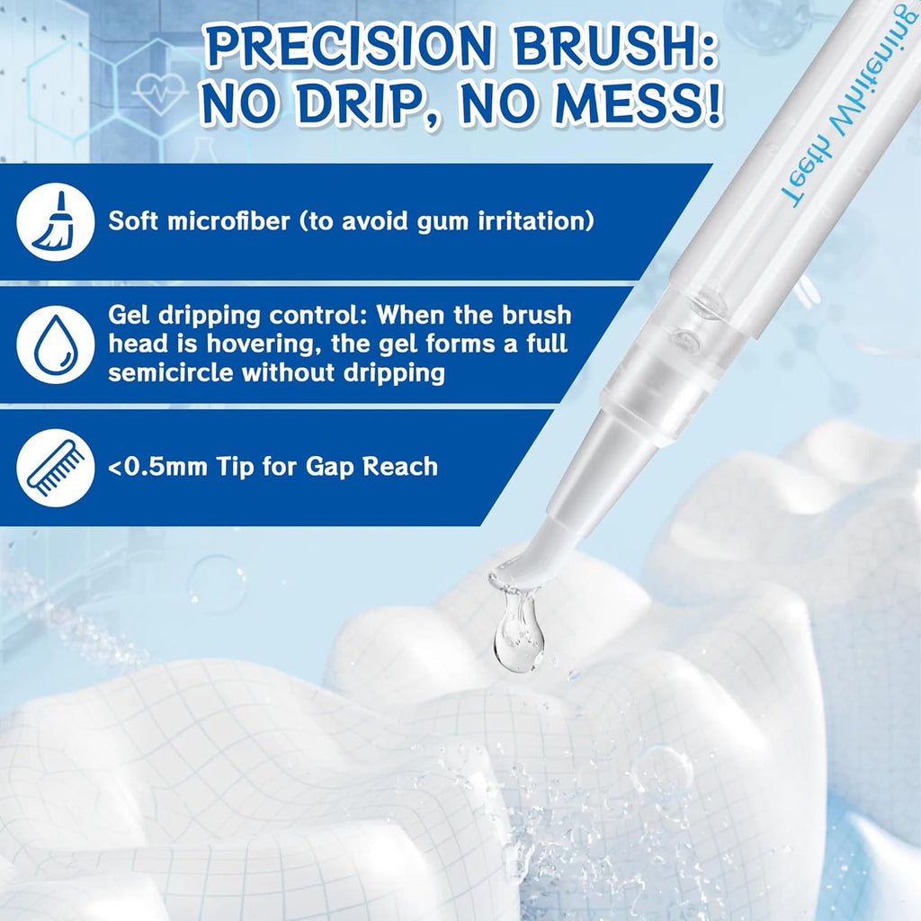 Teeth Whitening Pen, 4 Pack Tooth Whitening Gel Formula for Instant Stain Removal, Brightens Smile & Neutralizes Yellow Tones, Safe for Sensitive Teeth, Mint Flavor