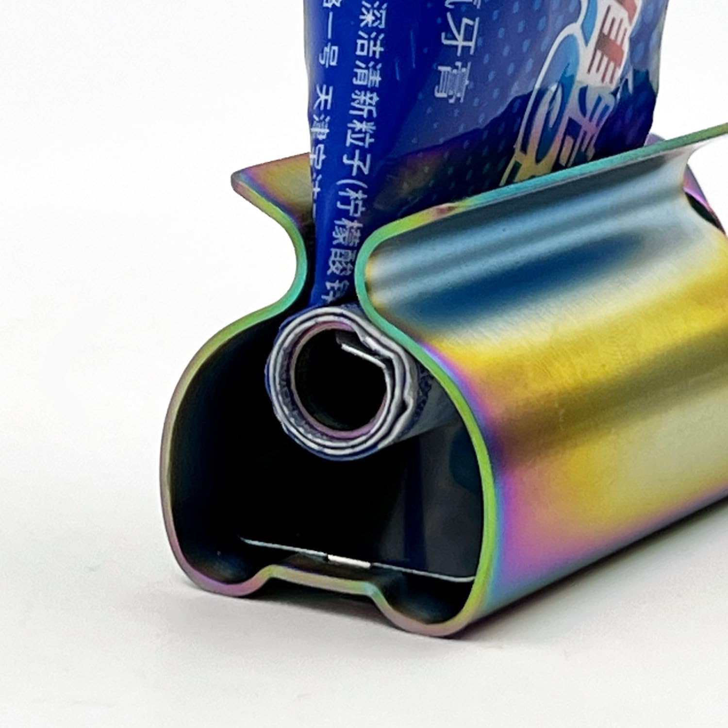 Toothpaste Squeezer - Metal Tube Squeezer Stainless Steel Tube Wringer UDQYQ Toothpaste seat Holder Stand (Iridescent)