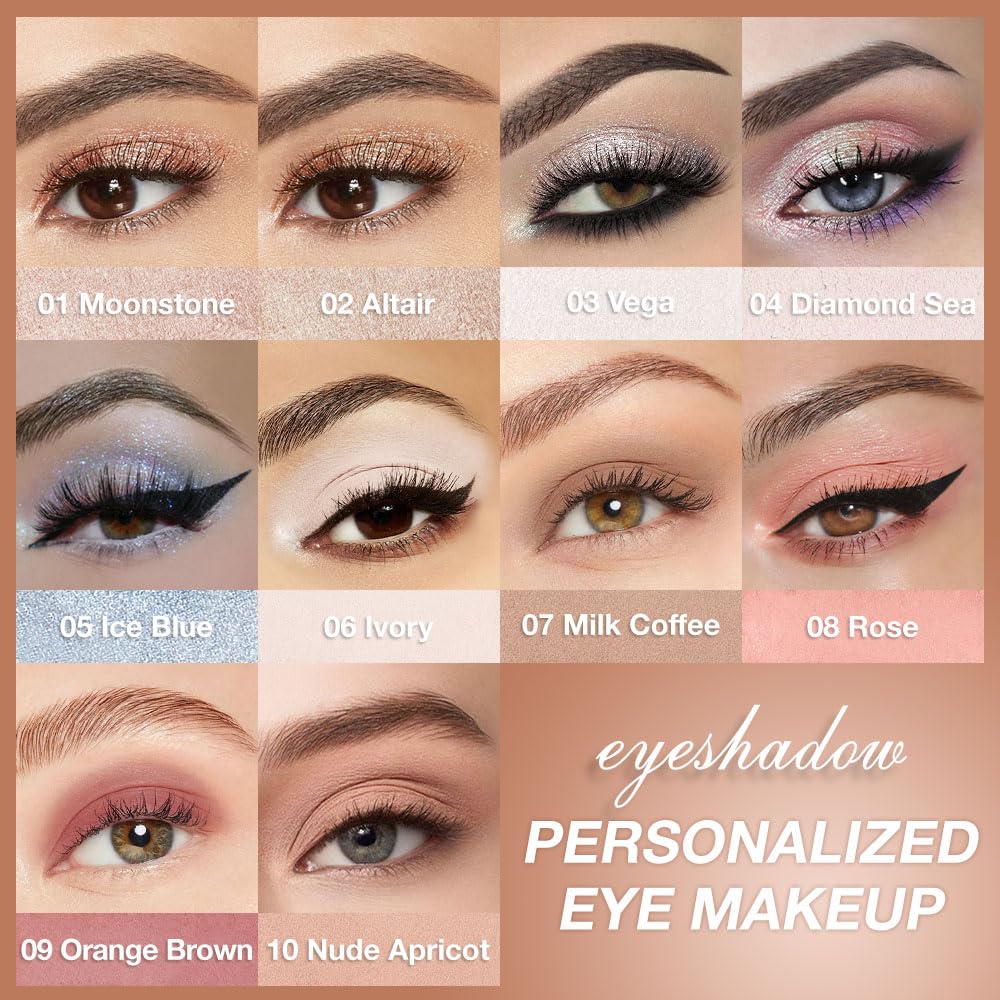 Single Cream Eyeshadow,Pink Brown Shimmer Eye shadow Pallette,Long Lasting Glitter Eyeshadow,Soft Shimmer Eye Makeup,Vegan & Cruelty-Free Mini Eye shadow for Brown Blue Green Eyes. 01#