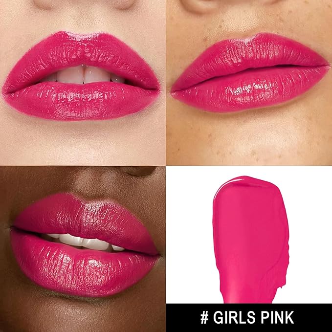 MAKI YIKA 3Pc Moisture Lipsticks for Women Nude Pink Hot Pink Lipstick Hydrate Tinted Lip Balm for Dry Cracked Lips Glossy Lip Color, MA55/62/56