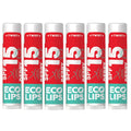 Eco Lips Classic Sport Broad Spectrum Sunscreen Lip Balm 6-Pack - Made in USA (Classic Berry SPF 15)