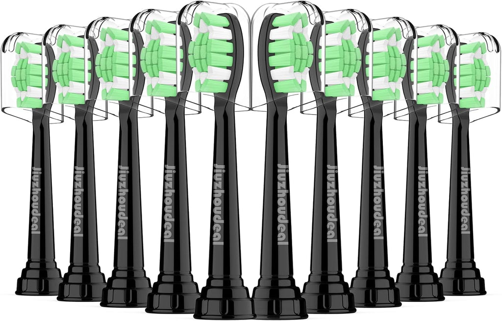 Replacement Heads for Philips Sonicare Toothbrush, Replacement Brush Heads Compatible with Phillips Sonicare Electric Toothbrush, 10-Pack, Black