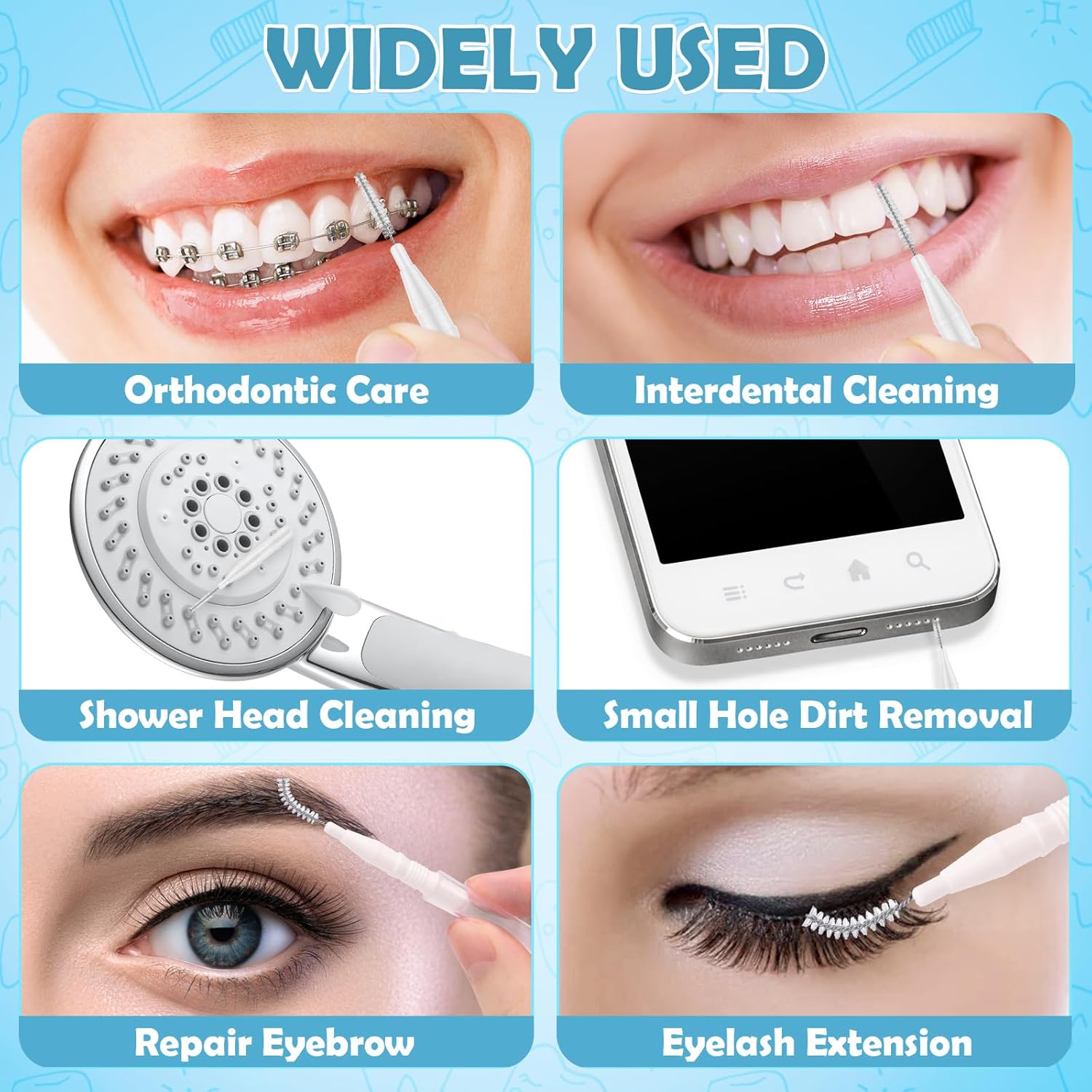 120 Pieces Braces Dental Brush Flosser for Cleaner Interdental Brushes Between Teeth with Soft Bristles 360° Bendable Toothpick Dental Tooth Flossing Oral Dental Hygiene