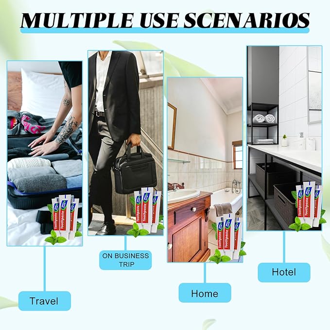 100 Tubes Extra Small Travel Size Toothpast Bulk,Mini 0.176 oz/5 Grams Small Disposable Toothpaste Mint Single Use Mini Bulk Toothpaste Travel Size for Hotel,Camping,Homeless,Charity,Guests