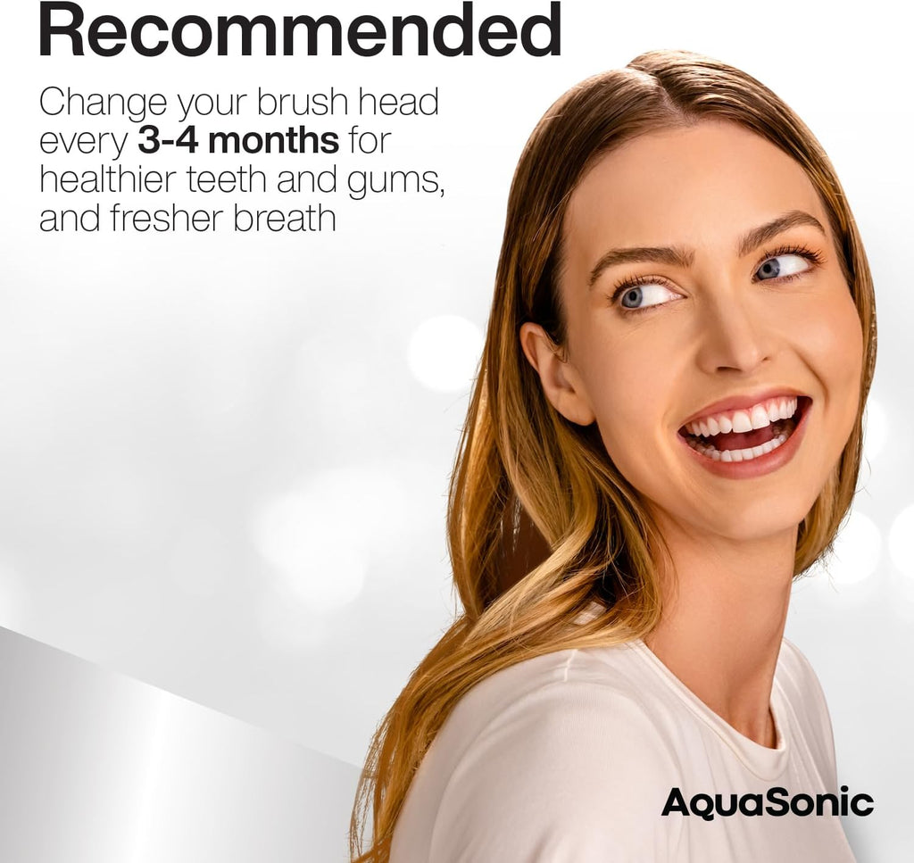 AquaSonic Proflex Replacement Brush Heads | ADA Accepted | for Whiter Teeth & Gum Care | Compatible with Many AquaSonic Toothbrush Handles (3 Pack Black)