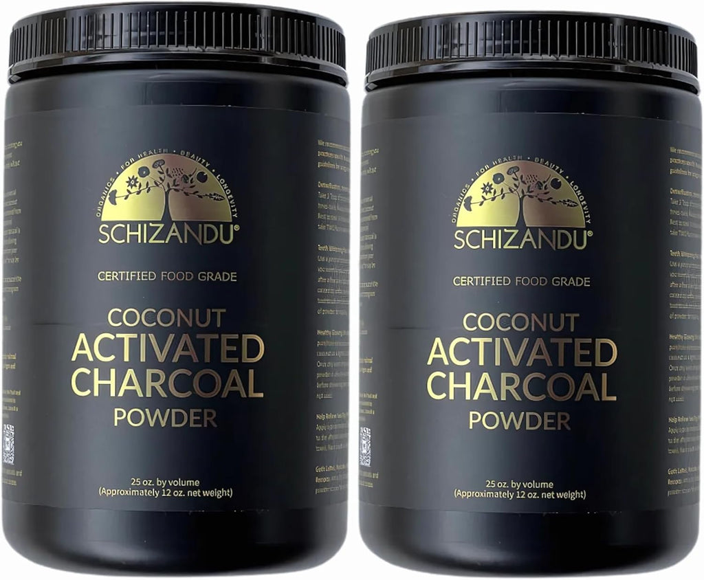 Organic Charcoal Powder Activated Charcoal Natural, Vegan, Organic, GMO Free - Large Bottle 25 oz Powder - 2pack