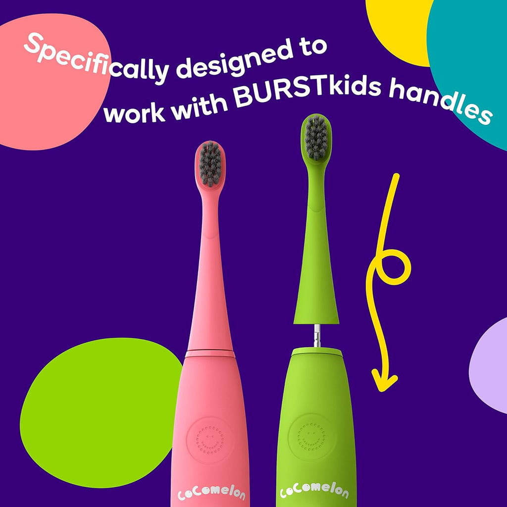 BURST Genuine Replacement Heads for Kids Electric Toothbrush (Pink/3 Pack) | Perfect Fit | Ultra Soft Bristles | 9 Months of Supply