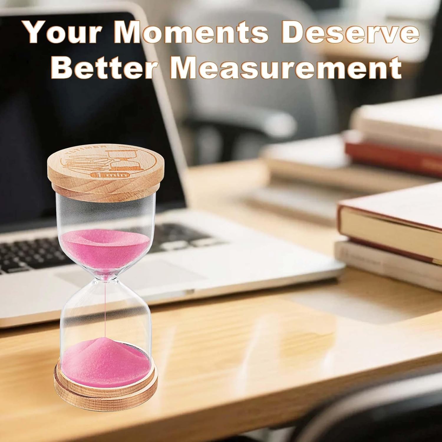 2 Minute Sand Timer Hourglass, Small Pink Sand Watch 2 Min,Beech Wooden Sand Clock, Reloj De Arena, Sandglass Hour Glass for Kitchen, Toothbrush,Home Decorative,Desk (Pink)