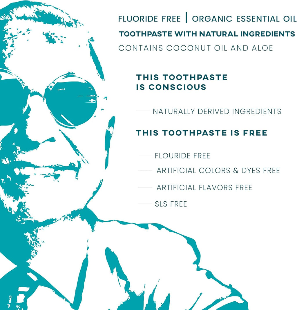 Fluoride-Free Mint Toothpaste for Fresh Breath, Gentle on Teeth, Natural Ingredients, Eco-Friendly Bioplastic Tube, Sustainable Oral Care for Adults and Kids (3 Pack, Mint & Chlorophyll)