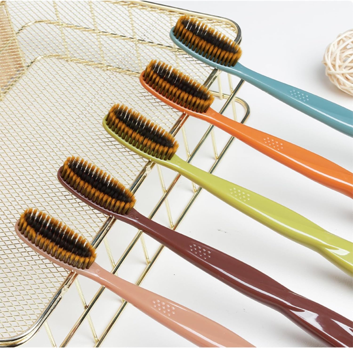 Adult Extra Soft-bristled Toothbrush‌ Bamboo Charcoal, Long Toothbrush Head,Periodontist Design Tapered Bristles for Sensitive Teeth & Receding Gums.【Extra Soft, 10 Count (Pack of 1)】