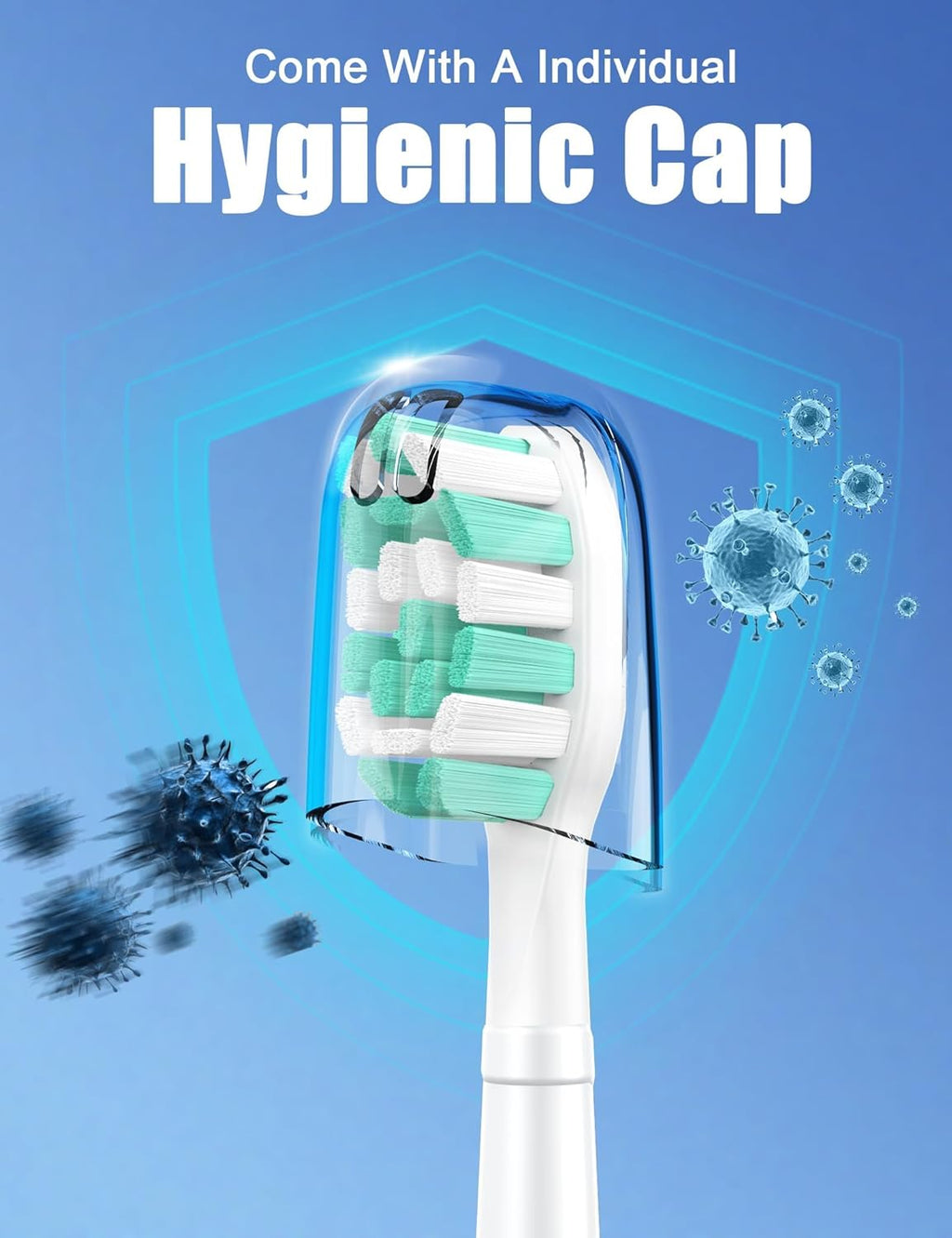 FutulkyUS Toothbrush Replacement Brush Heads for Philips Sonicare, Electric Sonic Tooth Refill Click-on Head 4100 Plaque Control, 4 Pack, White