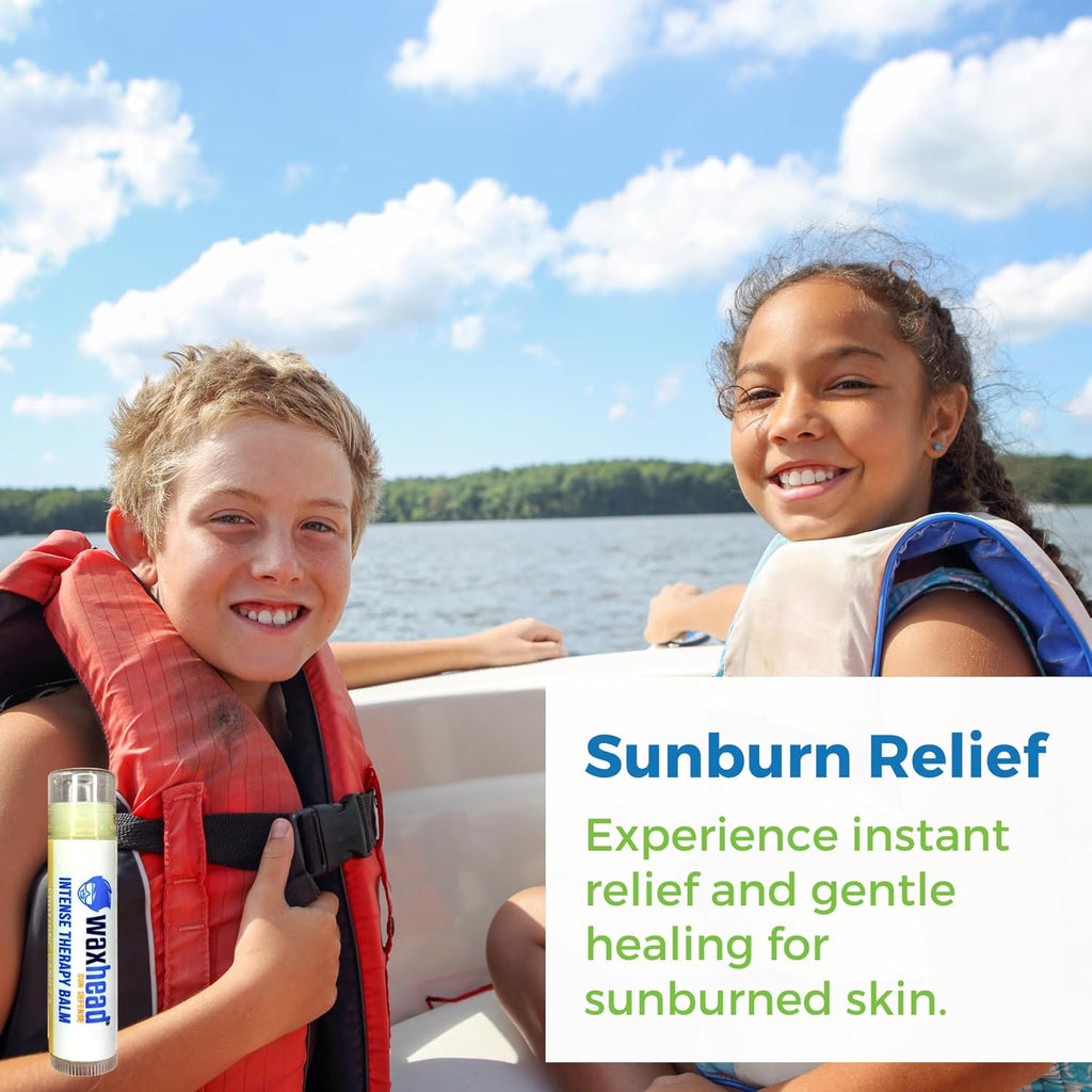 Waxhead Organic Lip Balm – Fast-Acting Relief Lip Repair for Dry, Cracked, Chapped Lips – Natural Beeswax, Shea Butter, Aloe & Vitamin E – Hydrating Lip Moisturizer for Sensitive Skin (Vanilla 4 Pack)