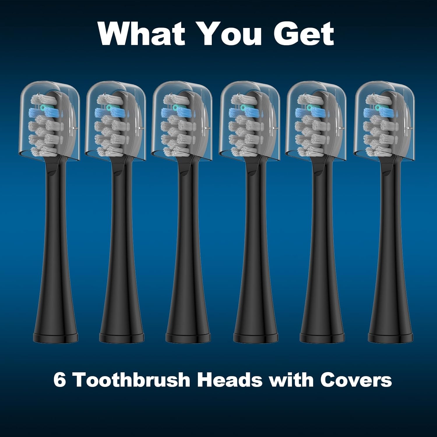 6 Pack Toothbrush Replacement Heads Compatible with WaterPik Sonic Fusion 2.0, FitMount Flossing Brush Head Fit for Water-Pic SF-01W SF-02W and 2.0 SF-03 SF-04