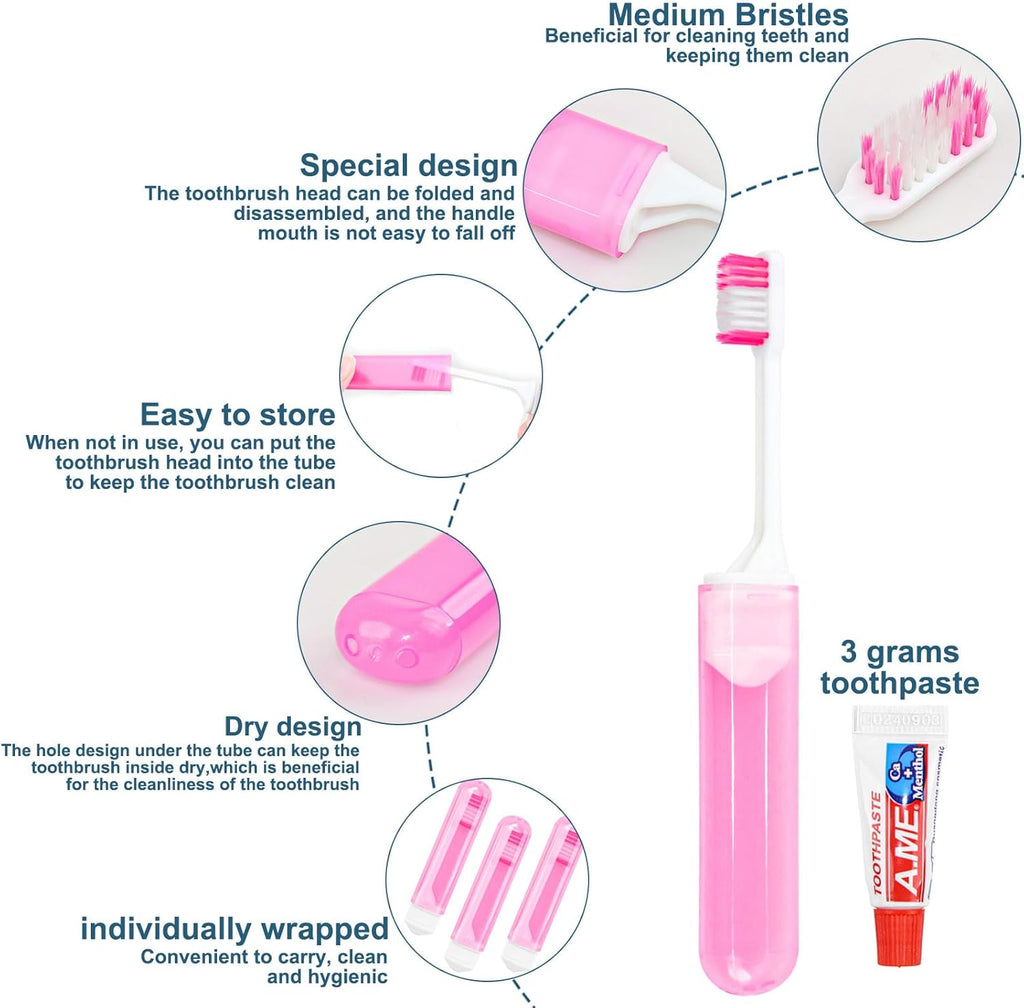 Traveling Toothbrush and Toothpaste 3gram,Disposable Toothbrushes Mini Toothbrush With Toothbrush Cover,Bulk Toothbrush And Toothpaste,Folding Toothbrushes Camping Toothbrush For Camping,Hiking (200)