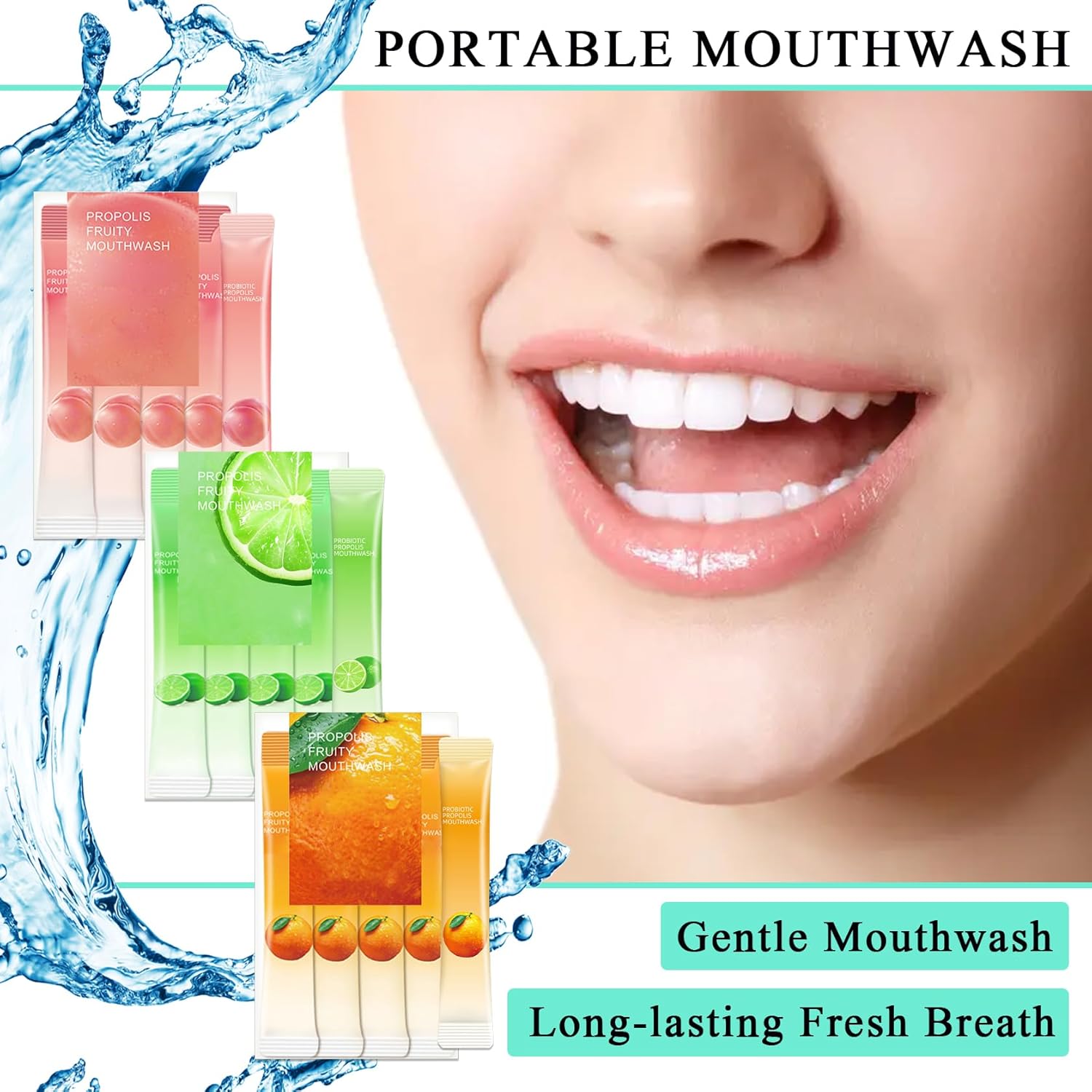 Travel Size Mouthwash,Mini Mouthwash Travel Size Bulk Portable Mouth Wash Set,Individual Small Travel Mouth Wash Packets for Fresh Breath(Pack of 60) A5