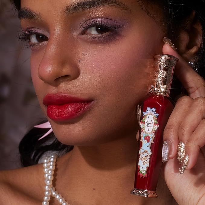 Flower Knows Strawberry Rococo Cloud Lip Cream,Long Lasting Burgundy Matte Lipstick,Hydrating Lip Stain,Transfer & Smudge Proof Velvet Liquid Lipstick for Girls&Women,0.12 Fl Oz(S08 Velvet Redwood)