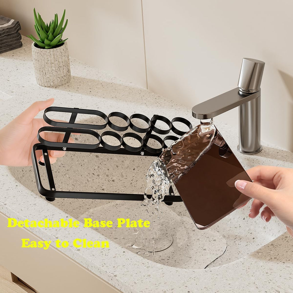 Toothbrush Holders for Bathrooms, Metal Electric Toothbrush and Toothpaste Organizer, Vanity Countertop Bathroom Accessories Organizer Storage, Black