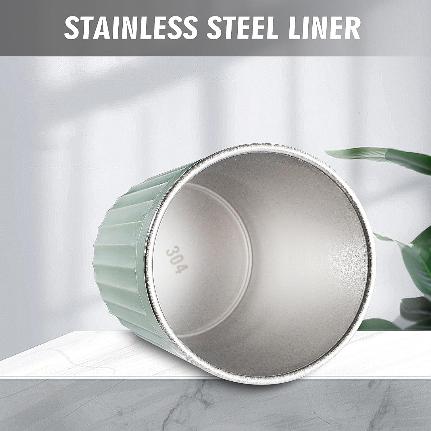 Toothbrush Holder for Bathroom-12oz Unbreakable Stainless Steel Bathroom Cup,Easy to Clean Toothbrush Cup, Reusable Bathroom Tumbler Cups for Home/School/Office(3" x 4.5") (Green)