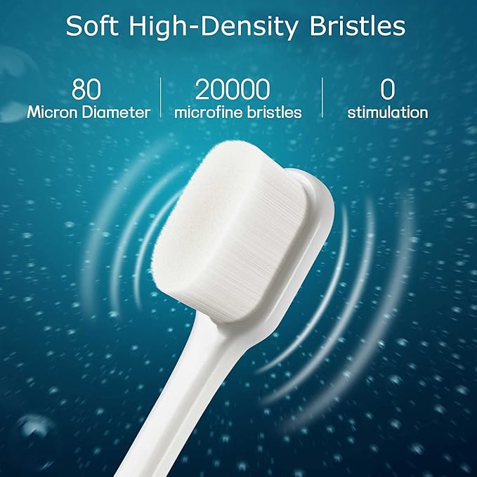 B Rush Extra Soft Toothbrush, Ultra Soft Toothbrush for Sensitive Gums, 20k Nano Floss Bristles Soft Toothbrushes for Pregnant Women, Elderly and Gum Sensitivity, Oral Care Brushes,Pack of 2