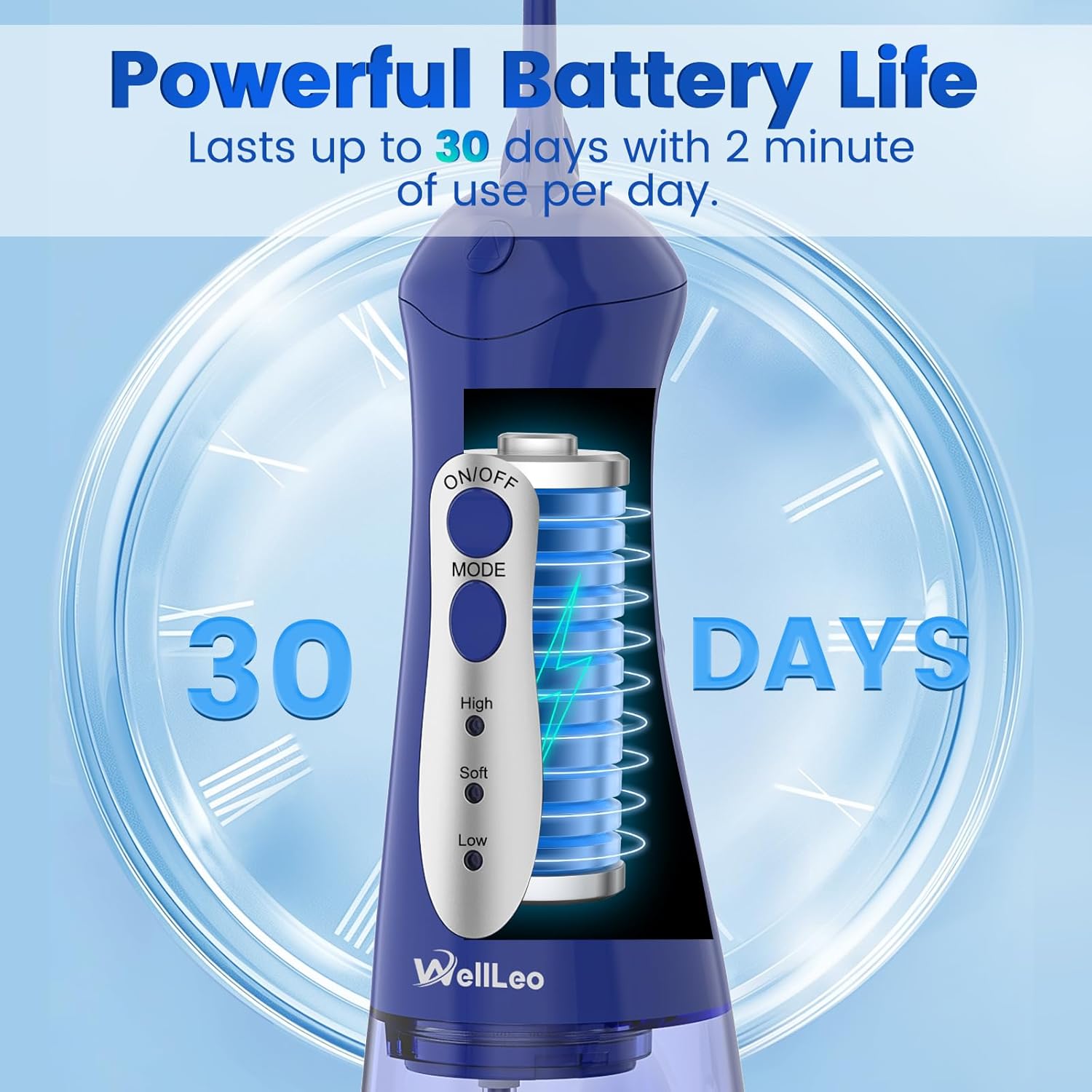 Water Flosser for Teeth, Portable Oral Irrigator Rechargeable Water Dental Flosser Pick with High Pressure 5 Jet Tips, IPX7 Travel Water Flossing for Brace Teeth Cleaner Gum Care