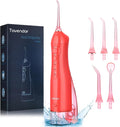 TOVENDOR Electric Water Flosser, Cordless Rechargeable Dental Oral Irrigator IPX7 Waterproof 300ML Travel Water Teeth Cleaner with 5 Tips for Braces Care Teeth Gums Cleaning, Home Office Daily Use