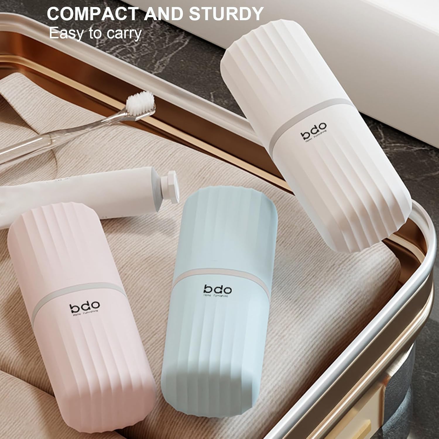 Toothbrush Travel Case Portable Toothbrush Holders with Cover Leakproof Toothbrush & Toothpaste Holder for Traveling School Camping Business Trip Bathroom