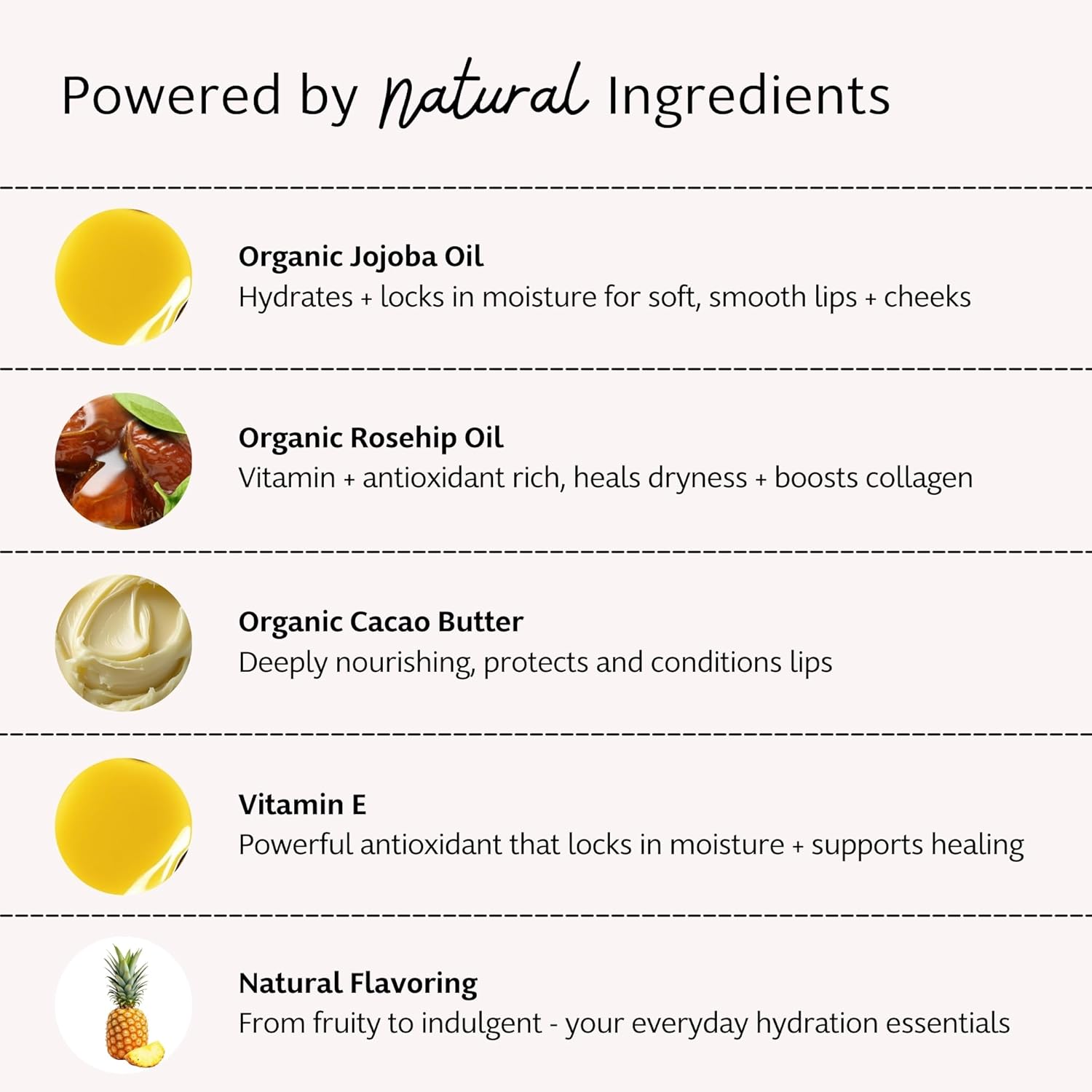 Slo | Natural Lip Balm - All Natural Ingredients, Vegan & Cruelty Free, Hydrating & Soothing, Plastic Free | Raspberry + Rosehip & Vanilla + Cacao & Pina Colada + Zinc | 3 Pack (3 x 0.28oz/8g)