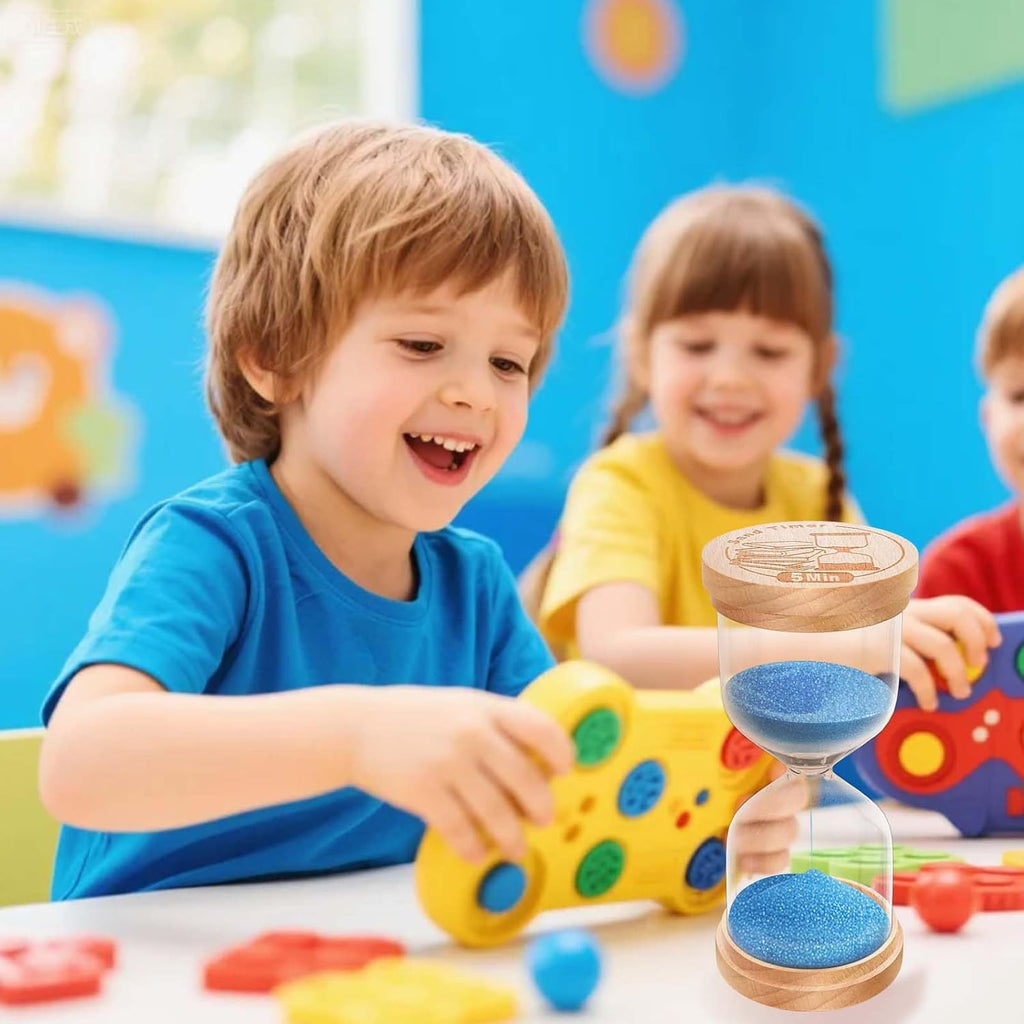 15 Minute Sand Timer Hourglass, Beech Wood Hourglass Sand Clock, Small Blue Wooden 15 Min Hour Glass, Minutes Sandglass, Reloj De Arena, Classroom, Game, Kitchen, Home, Office, Decorative