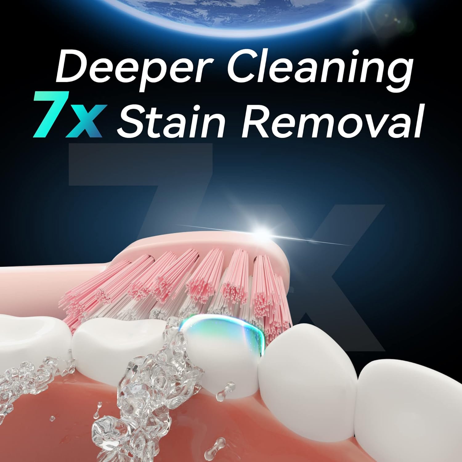 7AM2M Sonic Electric Toothbrush for Adults and Kids- High Power Rechargeable Toothbrushes with 8 Brush Heads,5 Adjustable Modes, Built-in 2-Minute Smart Timer,4 Hours Fast Charge for 30 Days(Pink)