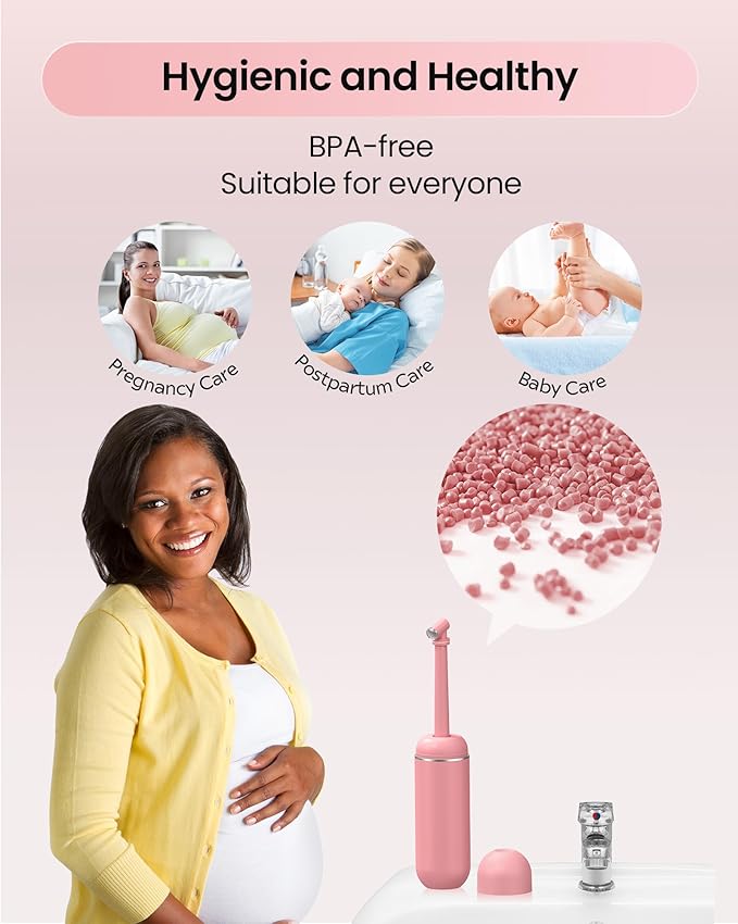 Peri Bottle for Postpartum/Perineal Care,Manual Handheld Portable Bidet for Feminine Hygiene & Travel, 380ml Leakproof,BPA-Free Sprayer for Men/Women/Baby (Pink, General)