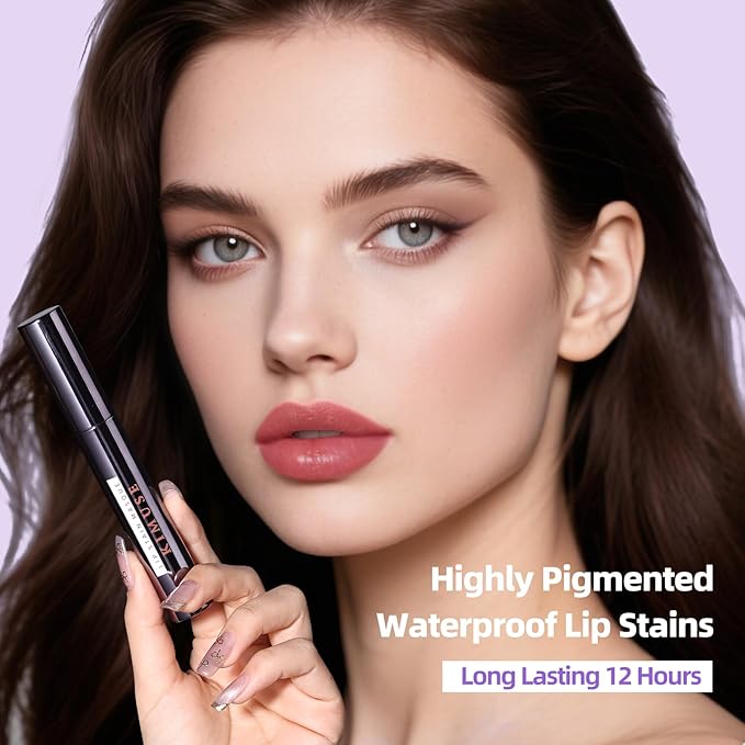 KIMUSE 5 Colors Lip Stain Masque - Long-Lasting Waterproof Lip Tint, Smudge-Proof Matte Lip Stains for All-Day Wear, Transfer-Resistant Lip Makeup