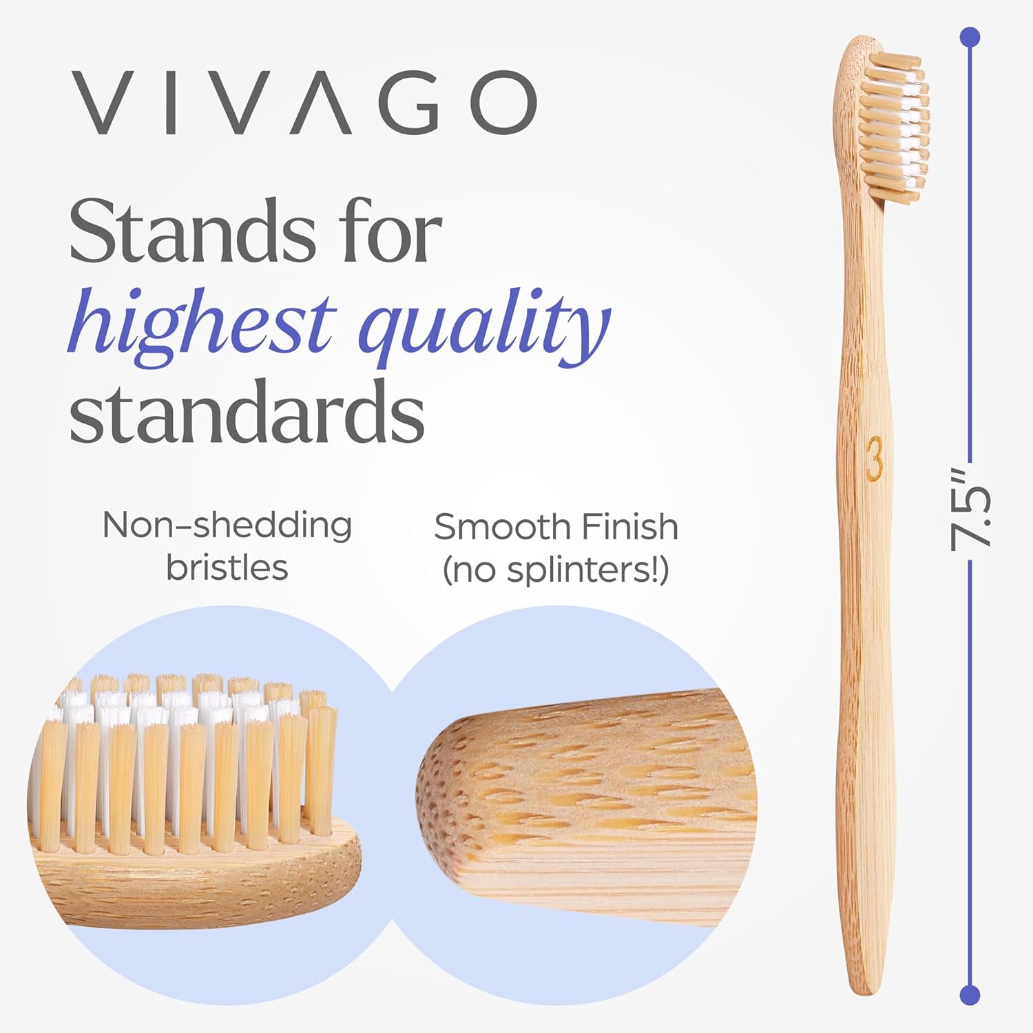 Bamboo Toothbrushes Medium Bristles 30 Pack - BPA Free Medium Bristles Toothbrushes for Adults - Eco-Friendly, Natural Wooden Toothbrush