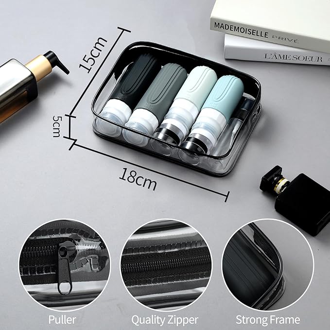 16 Pack Travel Bottles - Silicone Toiletries Containers, Leak Proof Refillable Shampoo & Conditioner Essentials