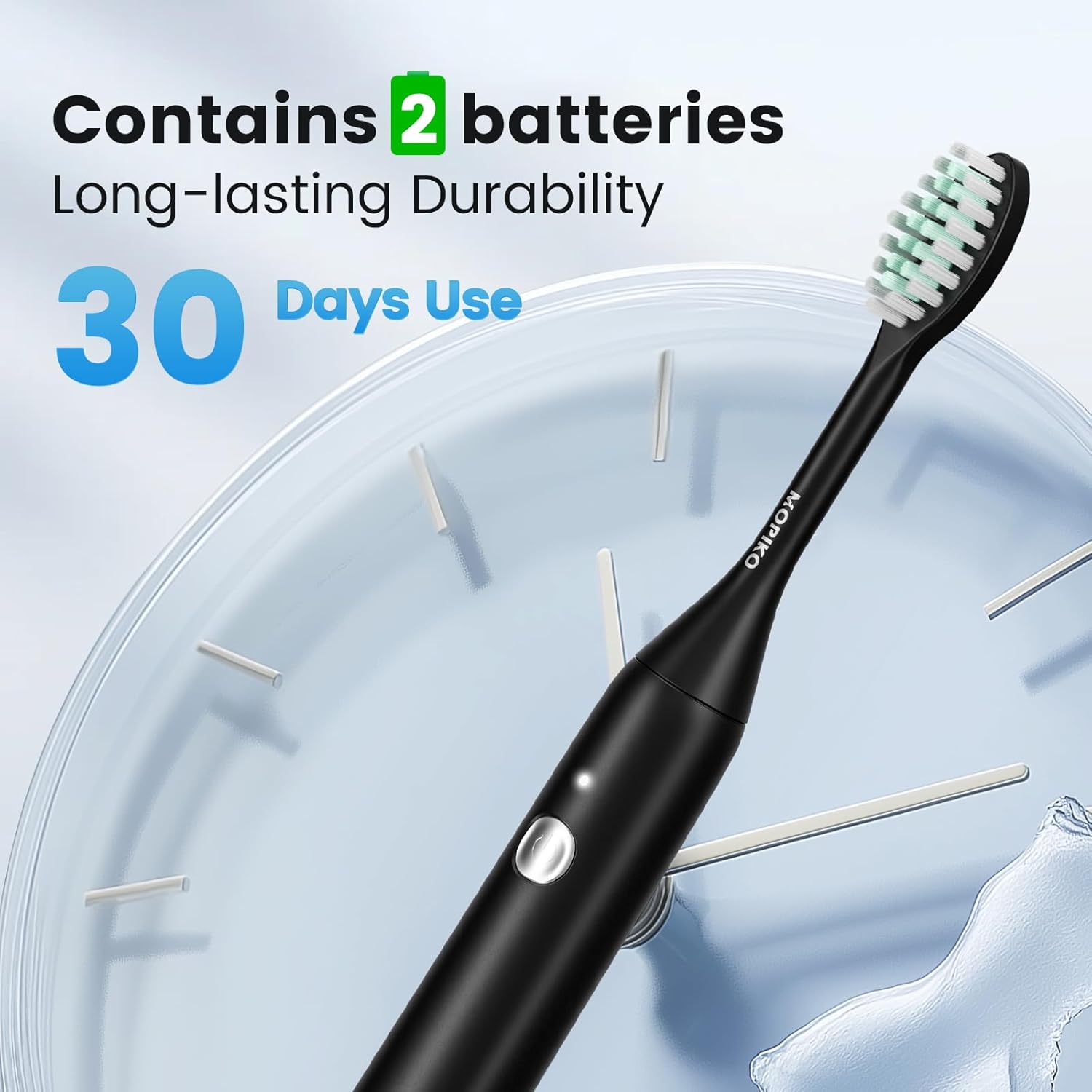 Travel Electric Battery Toothbrush for Adults, Sonic Electric Toothbrush with Case, Rechargeable Portable Electric Toothbrush Travel Kit (Black, Battery)