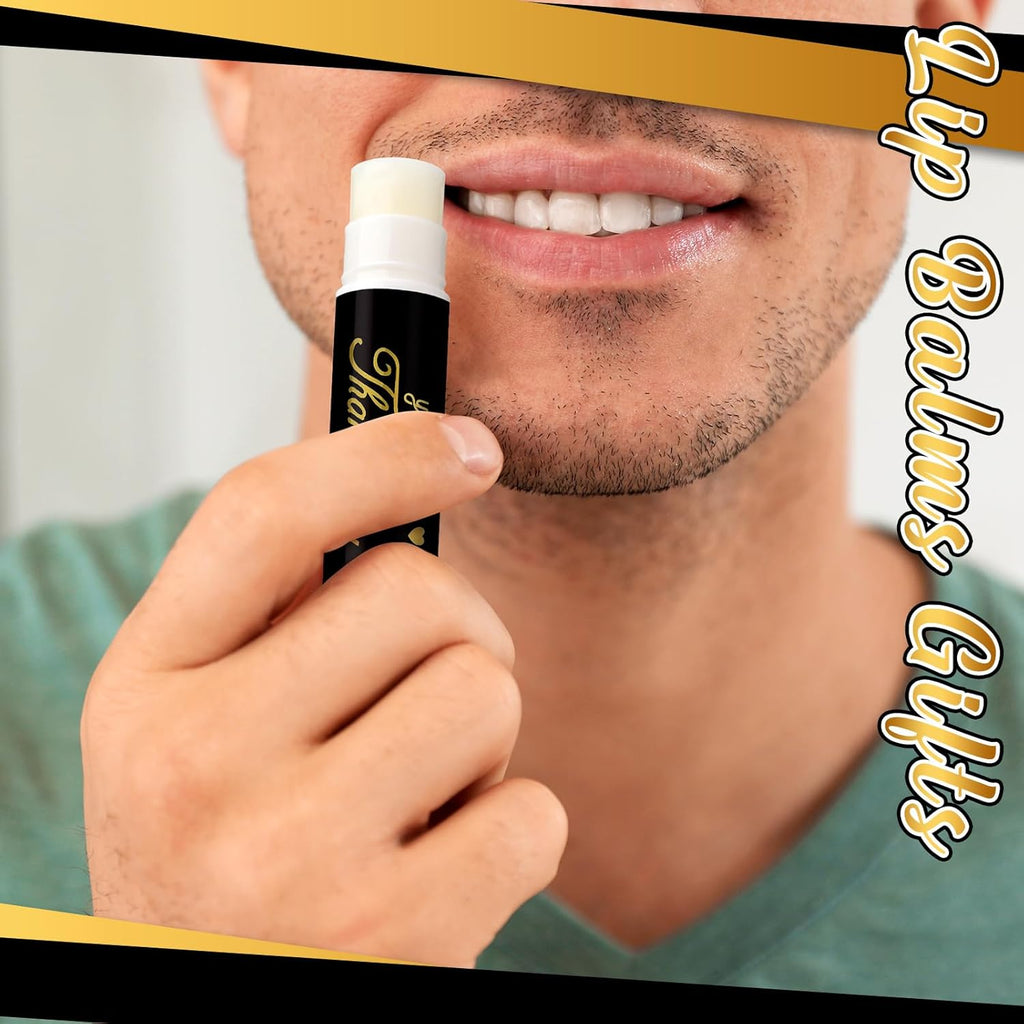 30 Pack Christmas Employee Appreciation Gift Lip Balms Bulk Staff Teacher Team Volunteer Thank You Gift Thanksgiving Christmas Appreciation Party Favor for Women Men(Heart,Black Gold)