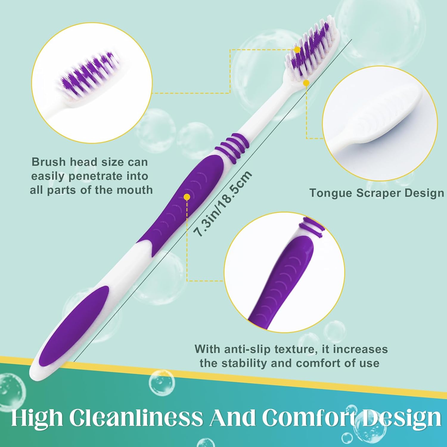 240 Pcs Toothbrush Bulk Disposable, Travel Toothbrushes Pack, Soft Bristle Individually Wrapped and Good Cleaning for Kids, Adult and The Elderly. Suitable for Hotel, Travel, Home, Donated