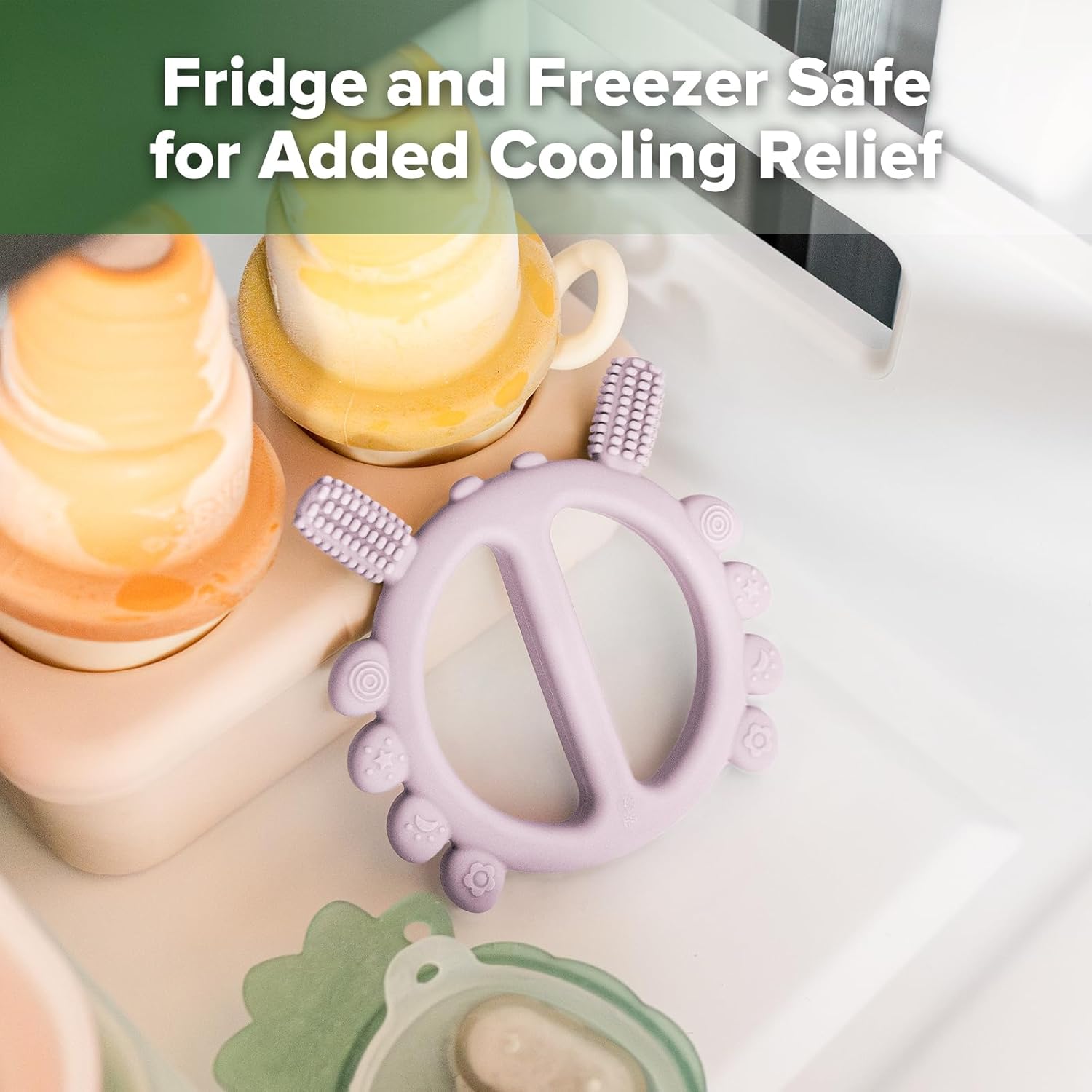 Haakaa Silicone Crab Baby Teether,Baby Toys,360°Baby Toothbrush Head for Infant Self-Brushing Training,Food-Grade Silicone,Lavender