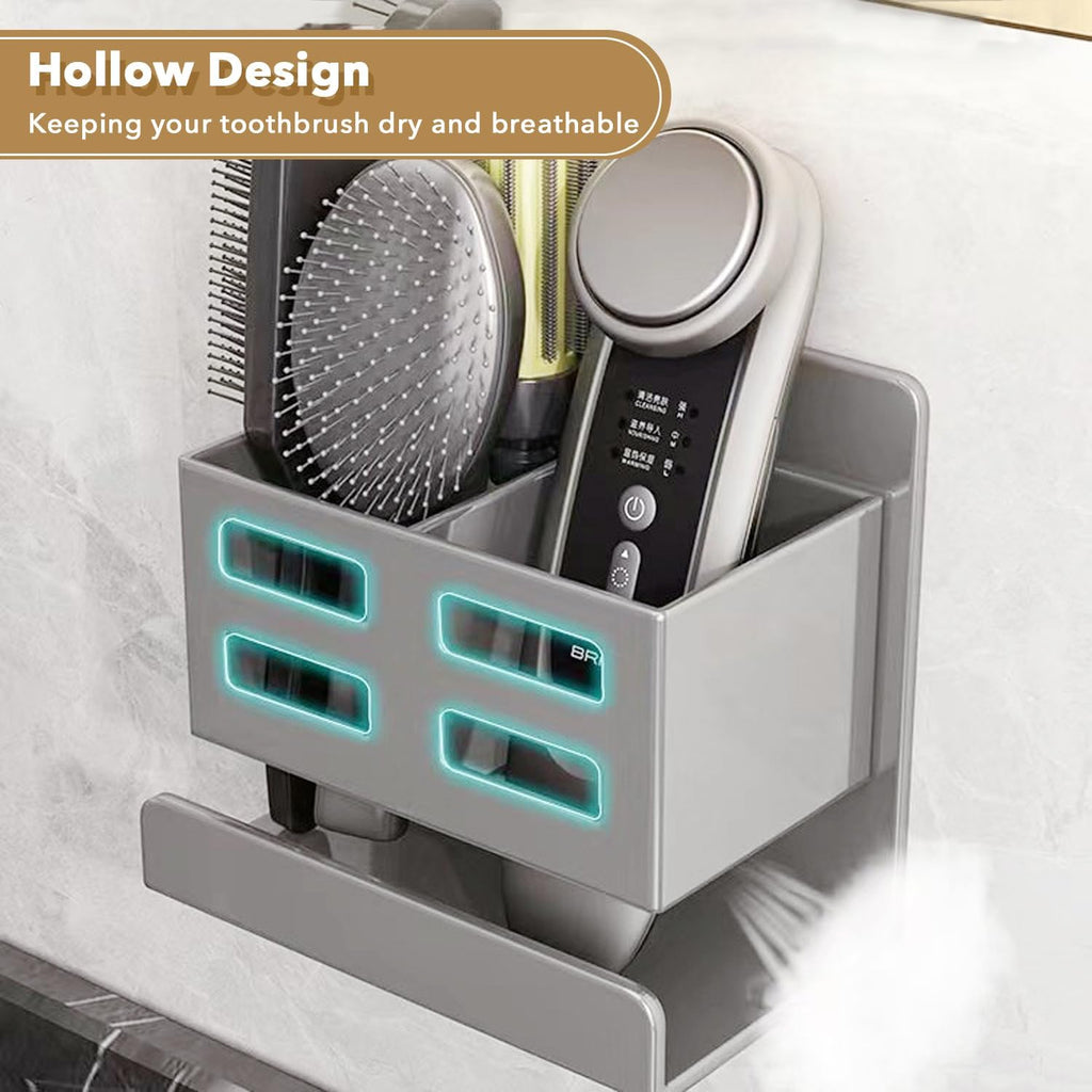 Toothbrush Holders for Bathrooms, Electric Toothbrush and Toothpaste Holder, Razor Holder for Shower, Toothbrush Holders Wall Mounted, Space Saving for Bathroom(Grey)