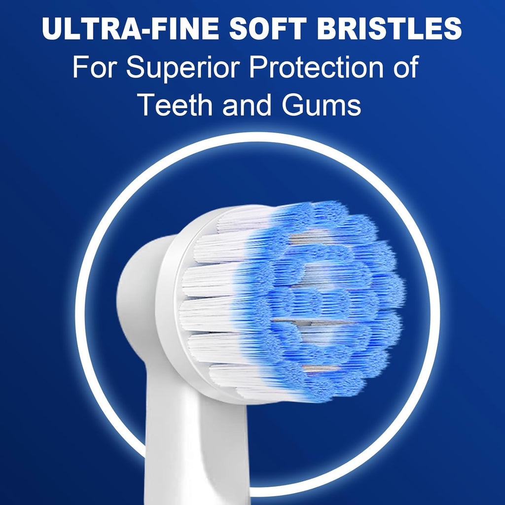 Pro Sensitive Gum Care Replacement Brush Heads Compatible with Oral-B Electric Toothbrushes, 16 Pack High Density Extra Soft Bristles Toothbrush Heads Refill, White