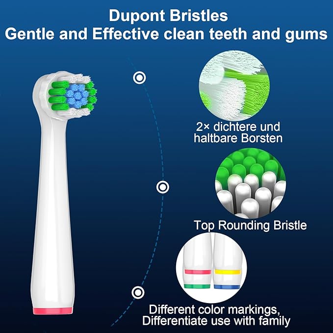 16 Pcs Replacement Heads Compatible with Braun Oral B Pro 1000, Genius X, Smart 1500 Electric Toothbrush, Brush Heads Refills Compatible with Oral B (White)