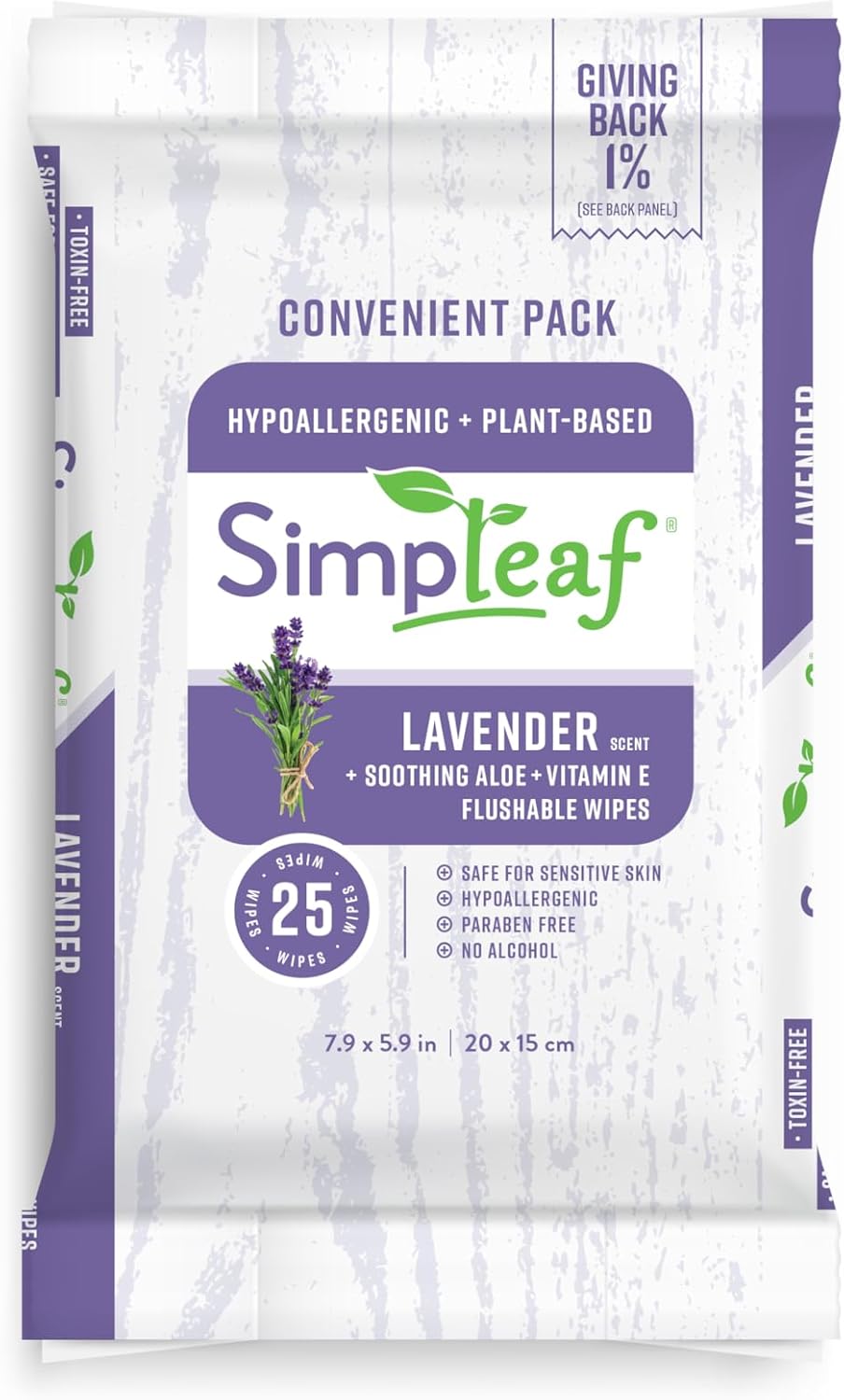 Simpleaf Flushable Wet Wipes Aloe Vera| Eco-Friendly, Paraben & Alcohol Free | Hypoallergenic & Safe for Sensitive Skin | Soothing Aloe Formula | (16 x 25 Counts Convenient Pack) 400 Counts Total