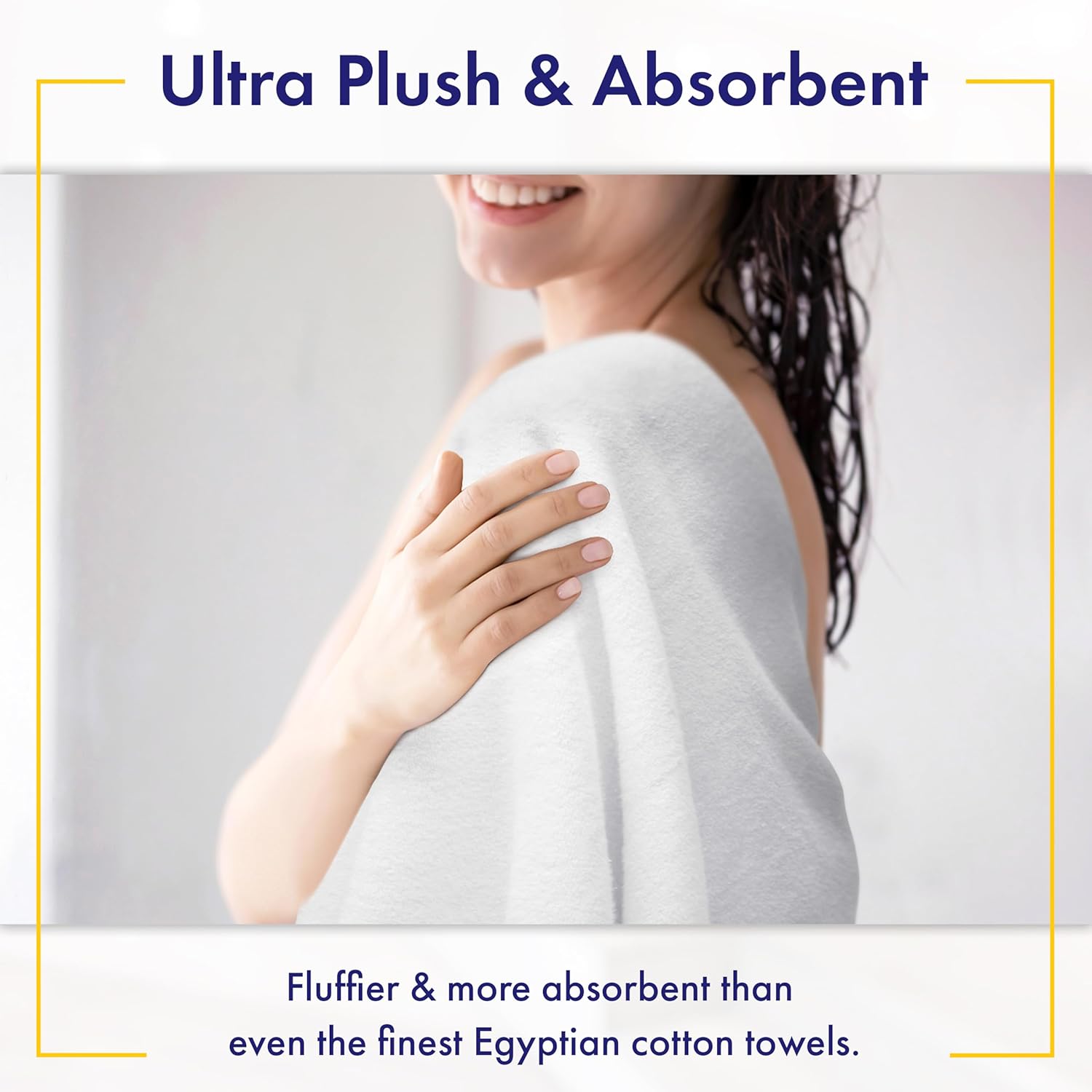 100% Organic Luxury Bath Sheets - GOTS Certified - Extra Large 35x70 Inches (Pack of 2) Zero-Twist, Long-Staple Cotton Bath Sheet Set (White)