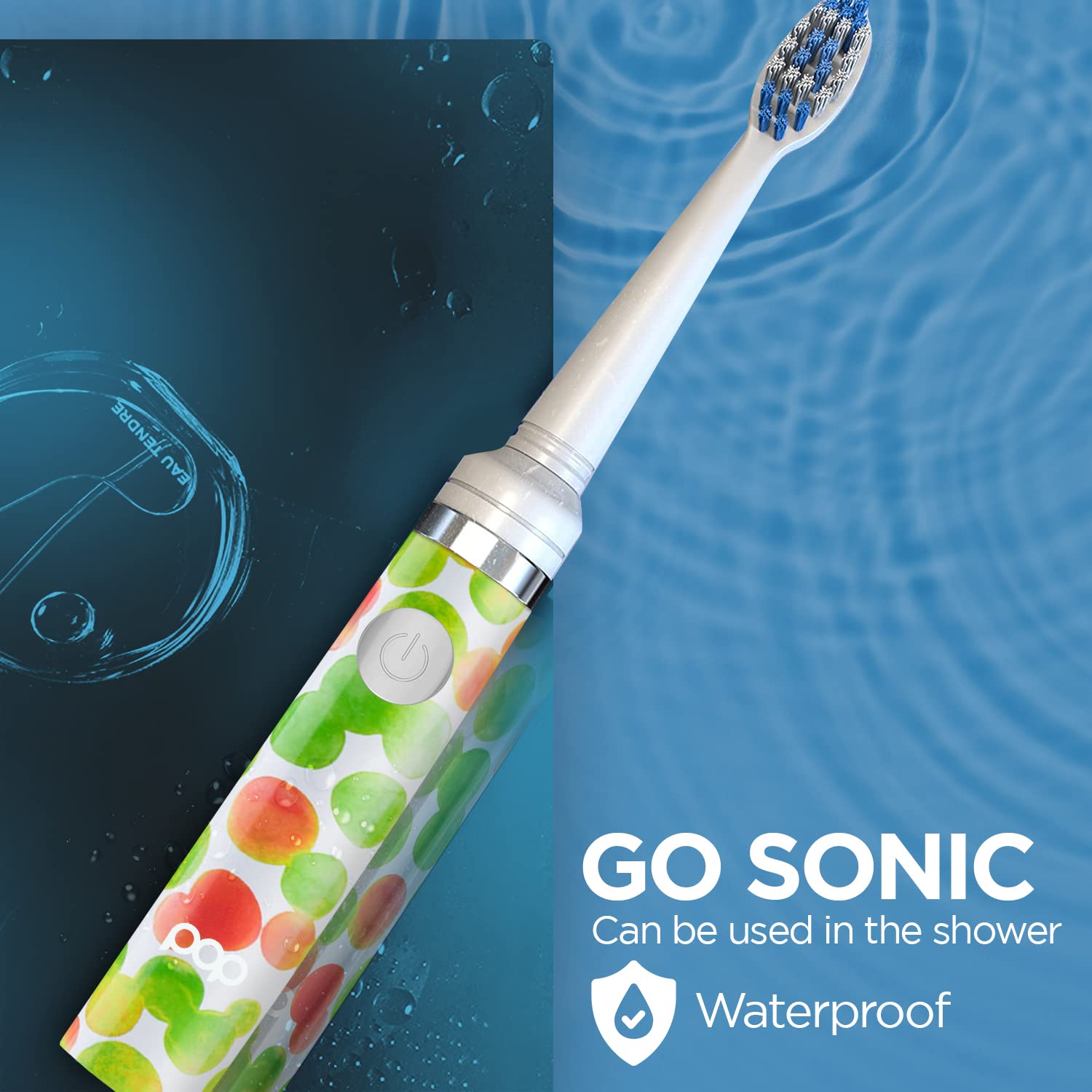 Pop Sonic Electric Toothbrush (Green Bubble) - Travel Toothbrushes w/AAA Battery | Kids Electric Toothbrushes with 2 Speed & 15,000-30,000 Strokes/Minute, Dupont Nylon Bristles