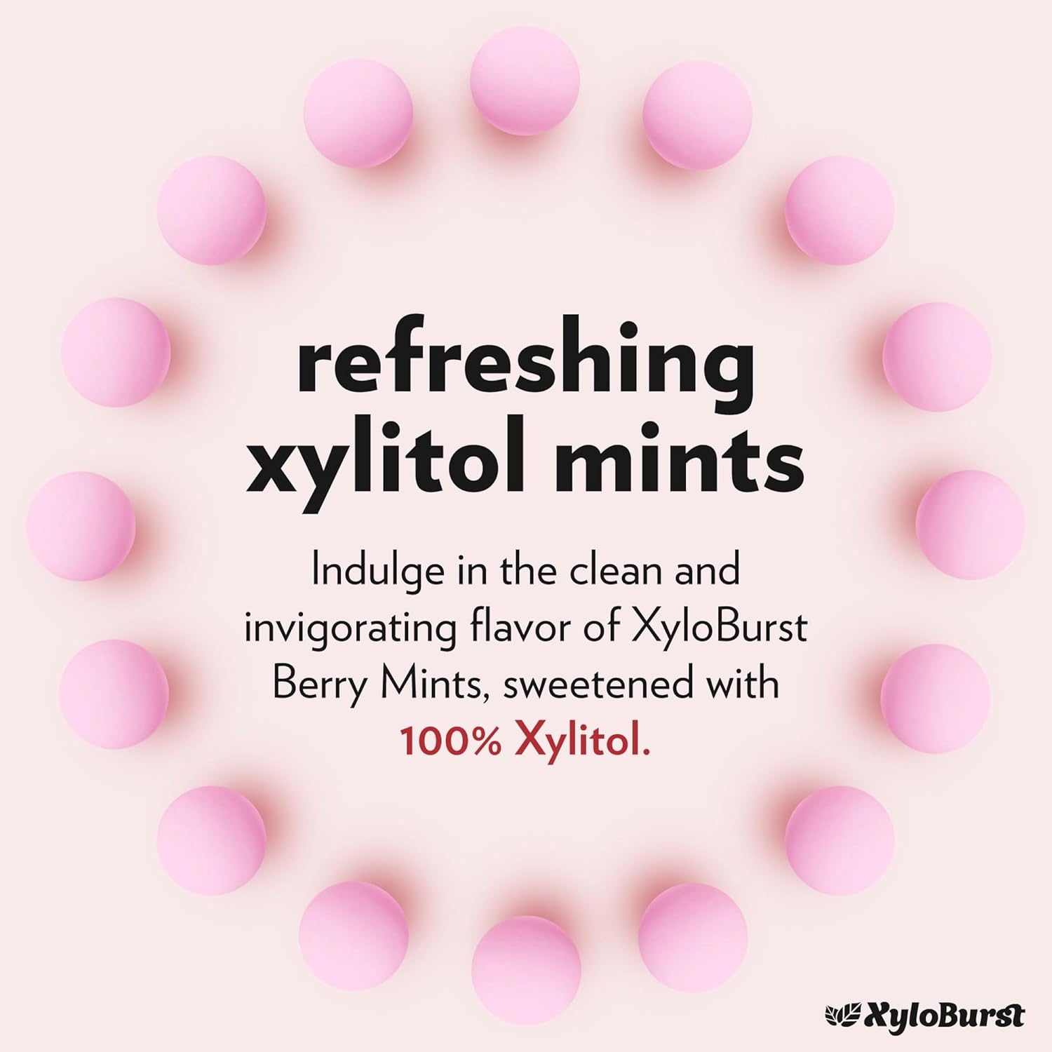 XyloBurst - Xylitol Mints | Sugar Free Breath Mint for Oral Health | Gluten Free, Vegan, Keto Friendly | Aspartame Free Mints | Berry | 275 Count