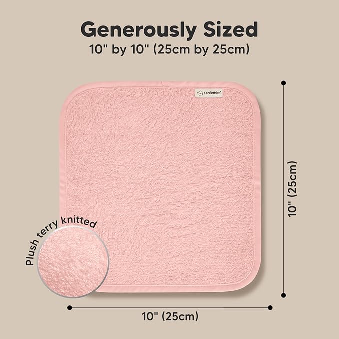 6-Pack Baby Washcloths - Soft Absorbent Viscose from Bamboo Wash Cloths for Babies, Kids, Toddlers, Infant, Newborn Bath Towels, Gentle on Sensitive Skin, 10x10 Reusable Face Towels (Candy Pop)