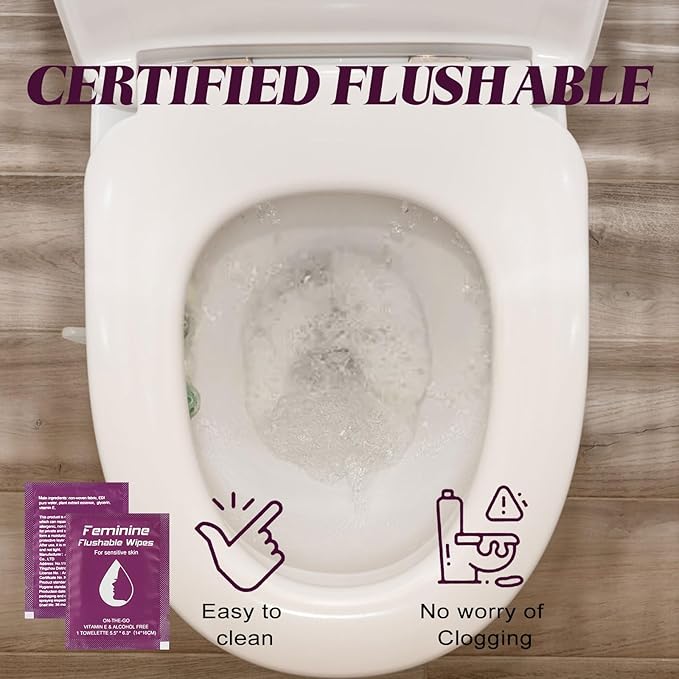Feminine Wipes Individually Wrapped, Flushable Wipes Travel,Travel Wipes for Women,Feminine Care Wet Wipes Travel Size Vaginal Wipes for Adult, Girl and Homeless (unscent,400)